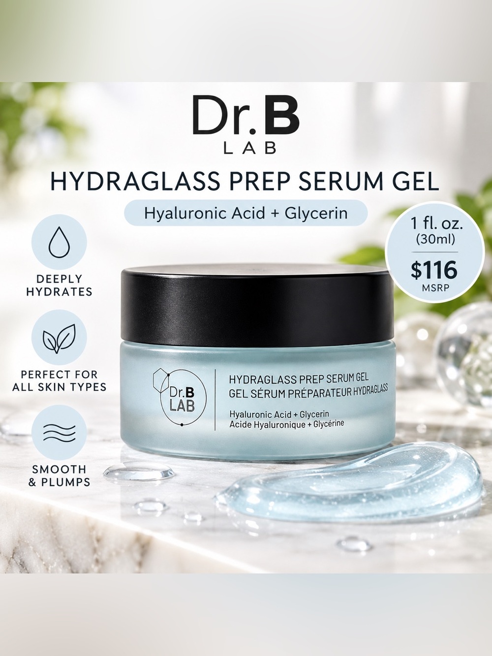 Dr. Brandt Hydraglass Prep Serum Gel - Black and Light Blue
